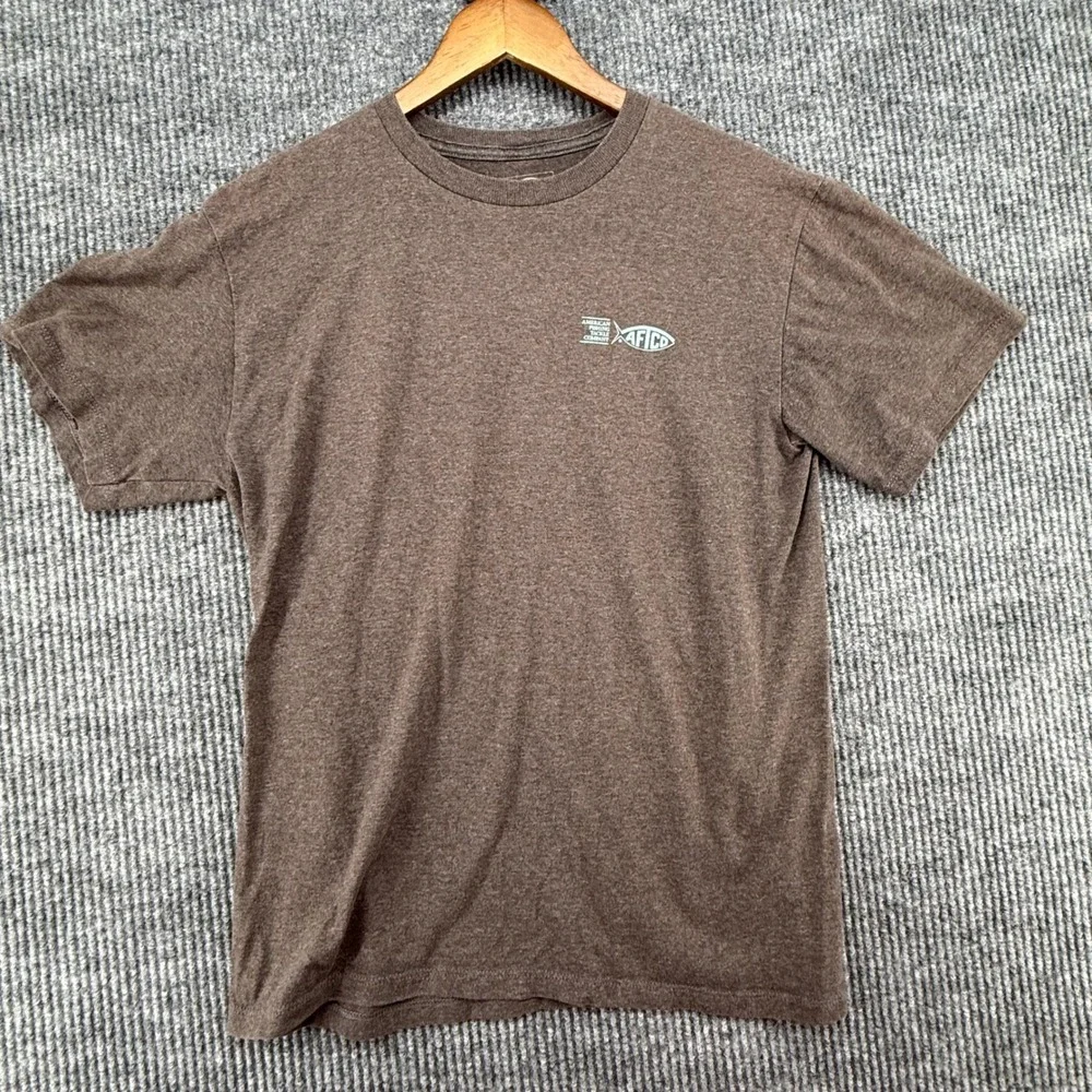 AFTCO T-Shirt Youth XL Brown Excellent Sailfish Graphic Fishing Tee